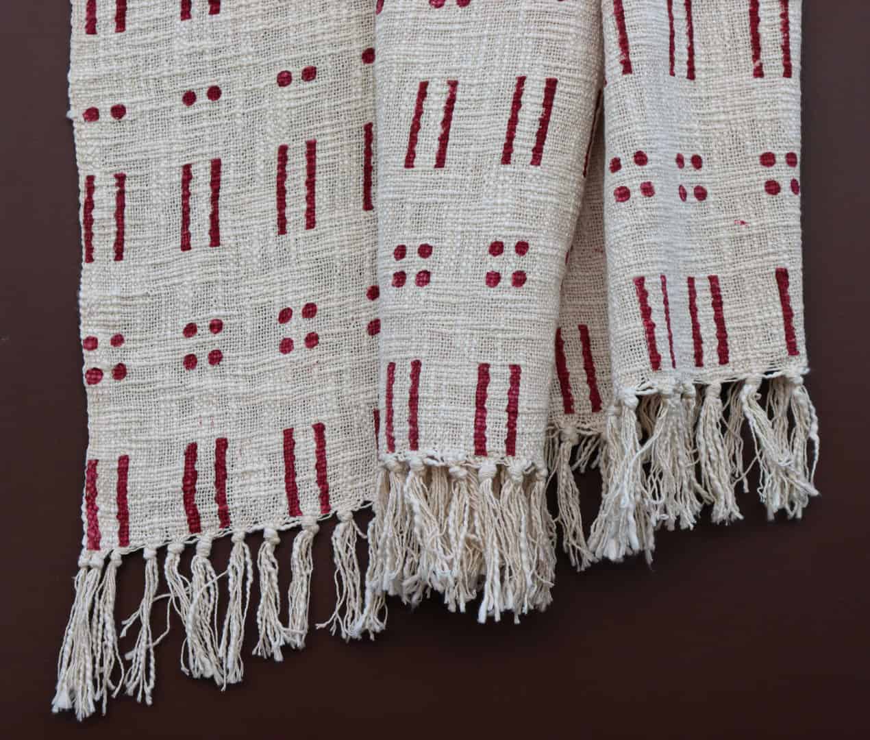 Handmade Rustic Throw Authentic African Style Decor For Home Hand Loom Blanket Boho Block Print Bed Throw Linen with Tassels For Living Decor Sofa Cover  - Image 3