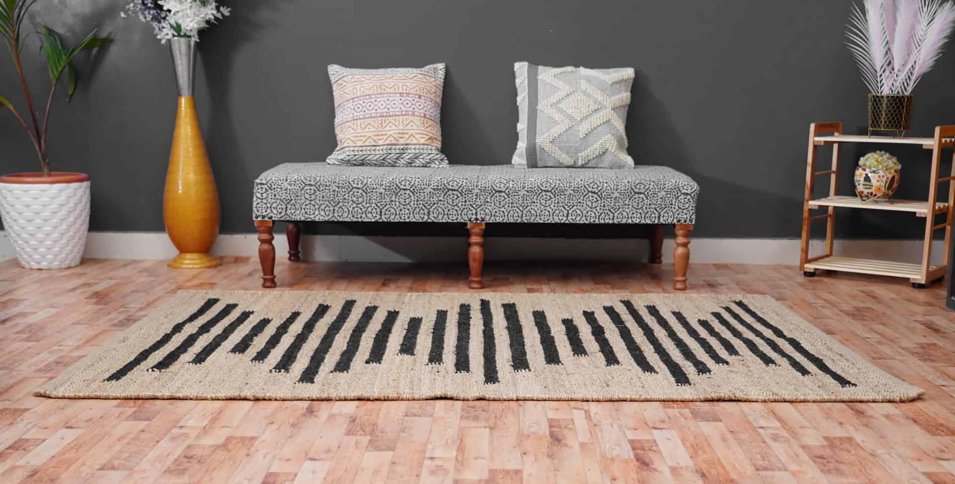Natural Beige Hemp Rug With Black Stripe Design Hemp Rectangle Jute Rug Hemp For Stair Decor Table Decor Hemp Jute Rug Large Area Rug Moroccan Hemp Rug  - Image 3