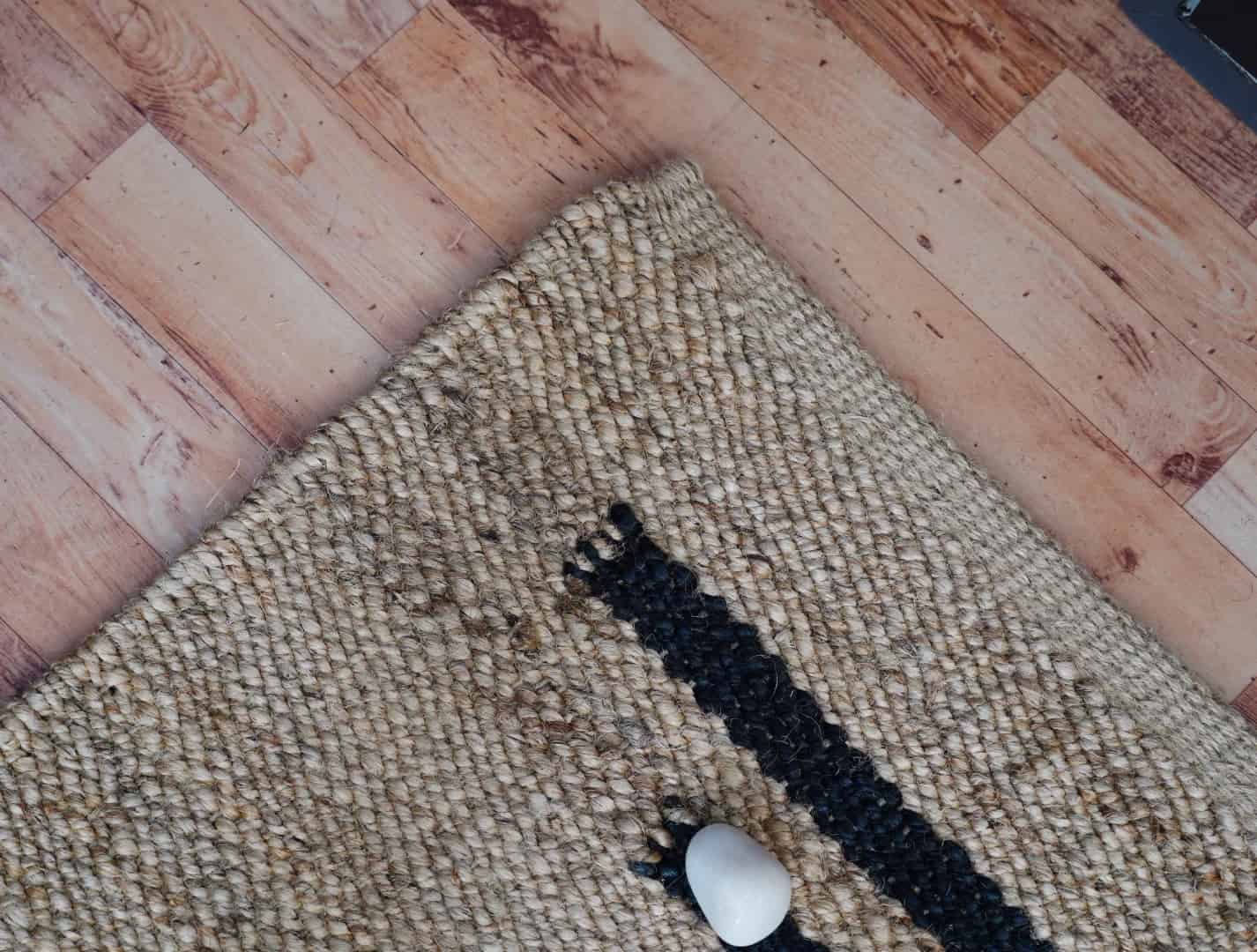 Natural Beige Hemp Rug With Black Stripe Design Hemp Rectangle Jute Rug Hemp For Stair Decor Table Decor Hemp Jute Rug Large Area Rug Moroccan Hemp Rug  - Image 9