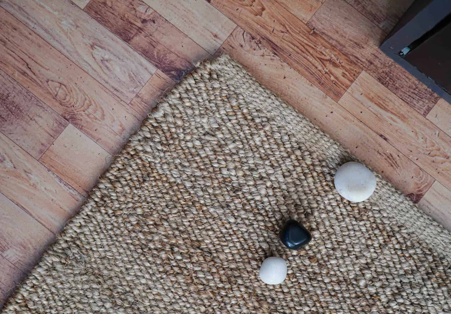 Hand Woven Beige Hemp With White Circle Pattern Hemp Rectangle For Hallway Decor Beautiful Hemp Rug For Living Room Area For Living Decor Home Rug  - Image 4