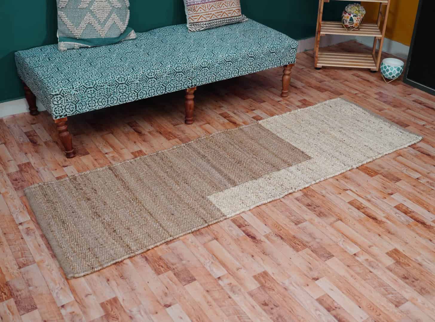 Handwoven Stair Hemp Rectangle Beige Jute Rug With White Color Hemp Large Area Jute Rug For Living Room Decor Rug Natural Fiber Hemp Tufted Hemp Rug Yoga Mat Rug  - Image 3