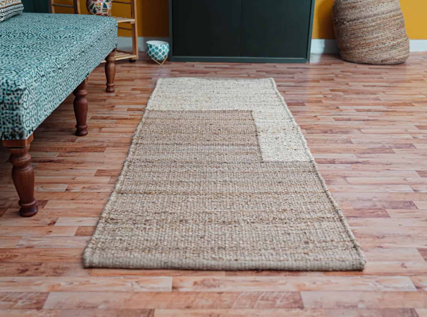 Handwoven Stair Hemp Rectangle Beige Jute Rug With White Color Hemp Large Area Jute Rug For Living Room Decor Rug Natural Fiber Hemp Tufted Hemp Rug Yoga Mat Rug  - Image 6