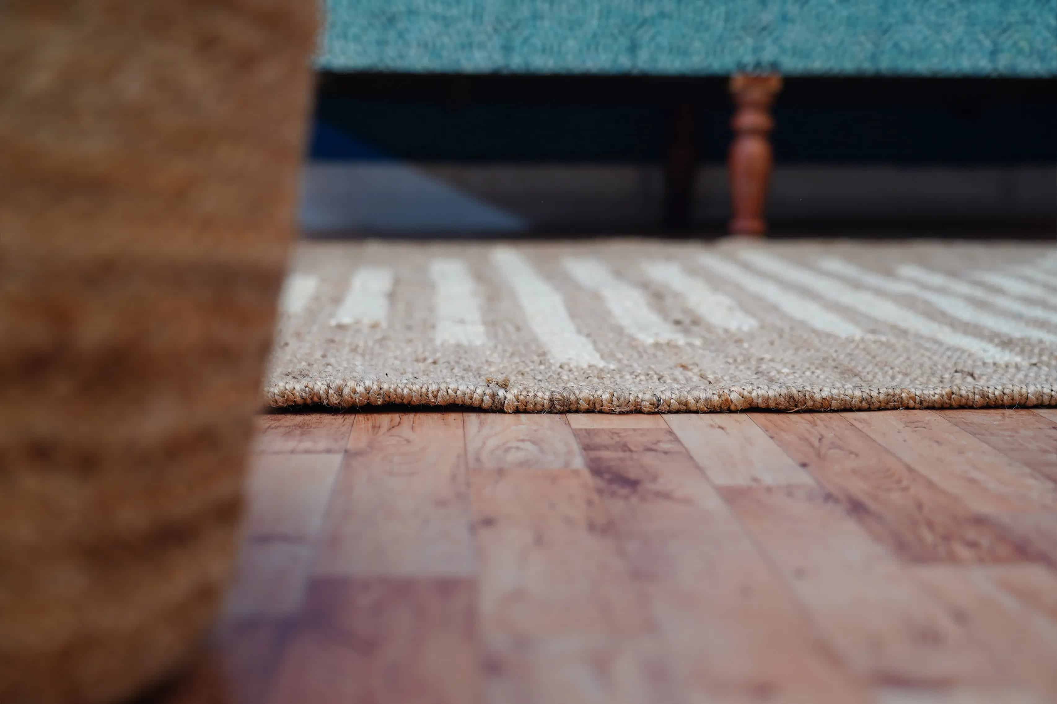 Handwoven Beige Hemp Rug With White Stripe Design Jute Hemp Rectangle Hemp Rug For Stair Decor Tufted Hemp Rug Natural Fiber Hemp For Living Decor Home Rug  - Image 5