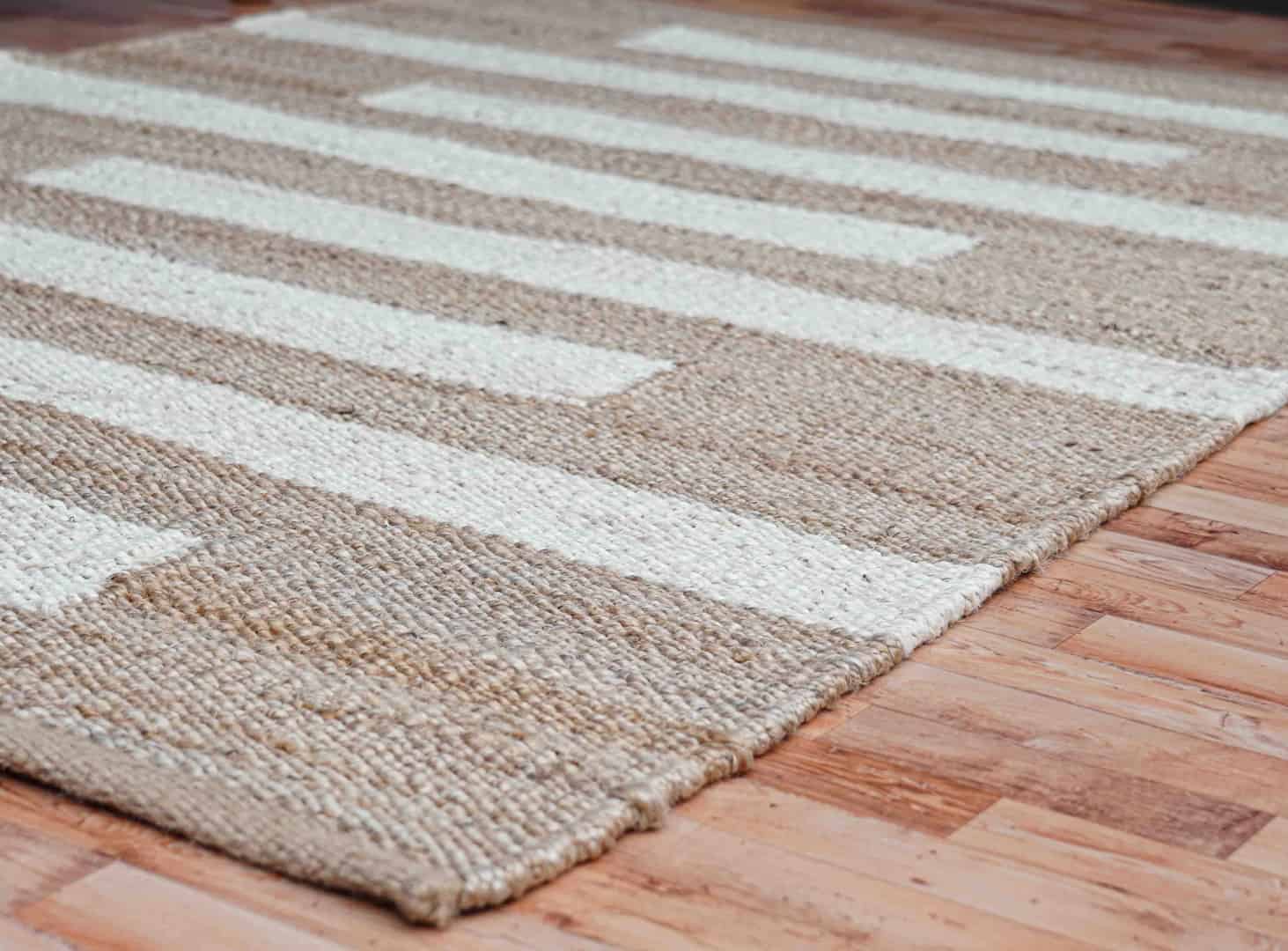 Handwoven Beige Stair Hemp Rug With White Stripes Line Bedside Runner Rug Handloomed Yoga Hemp Rug Decorative Jute Rug For Living Rug Large Area Hemp Jute Rug  - Image 7