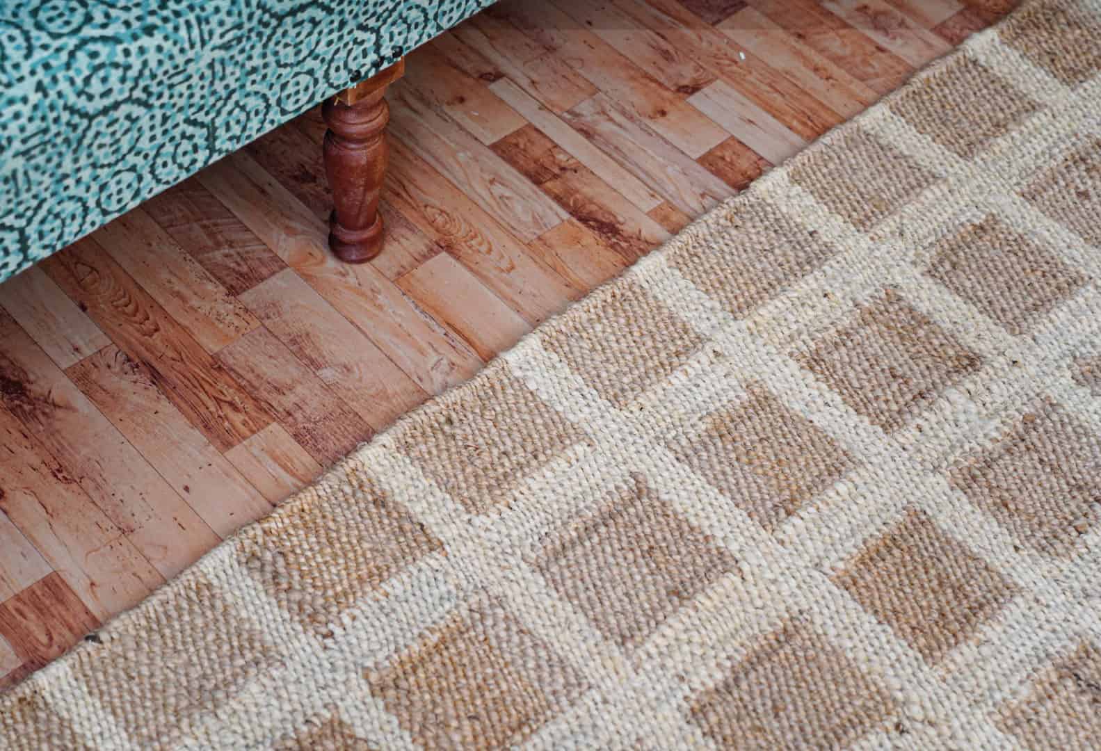 Natural Jute Hemp Rectangle Doormat Runner Rug With White Boxes Jute Hemp Runner Hemp For Stair Decor Tufted Hemp Rug Natural Fiber Hemp Home Decor Jute Area Rug  - Image 9