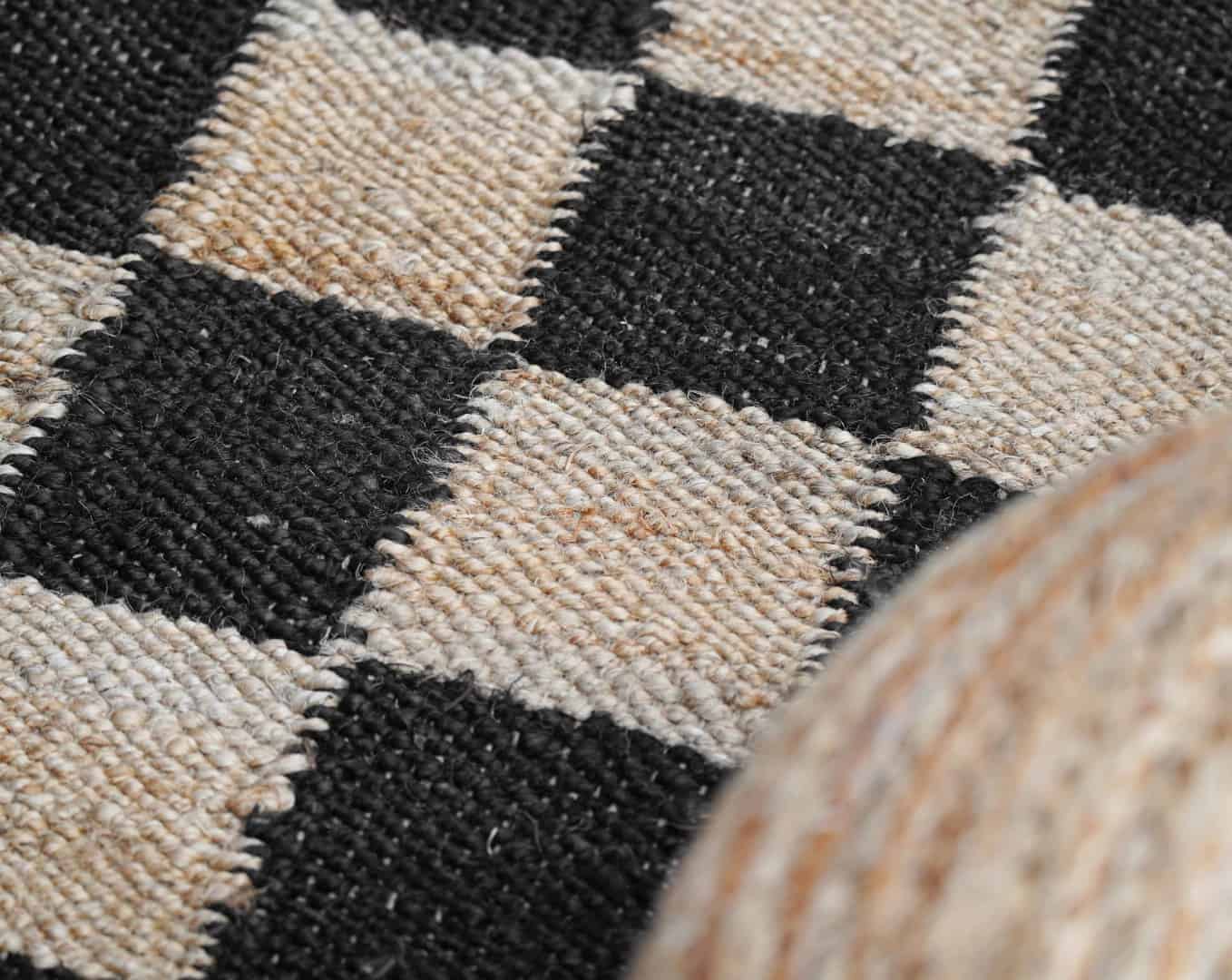 Indian Handmade Black And Beige Boxes Design Handwoven Hemp Stair Runner Rug for Hallway Extremely Long Runner Rug Large Area Jute Dhurrie Rug Vintage Jute Rug  - Image 11