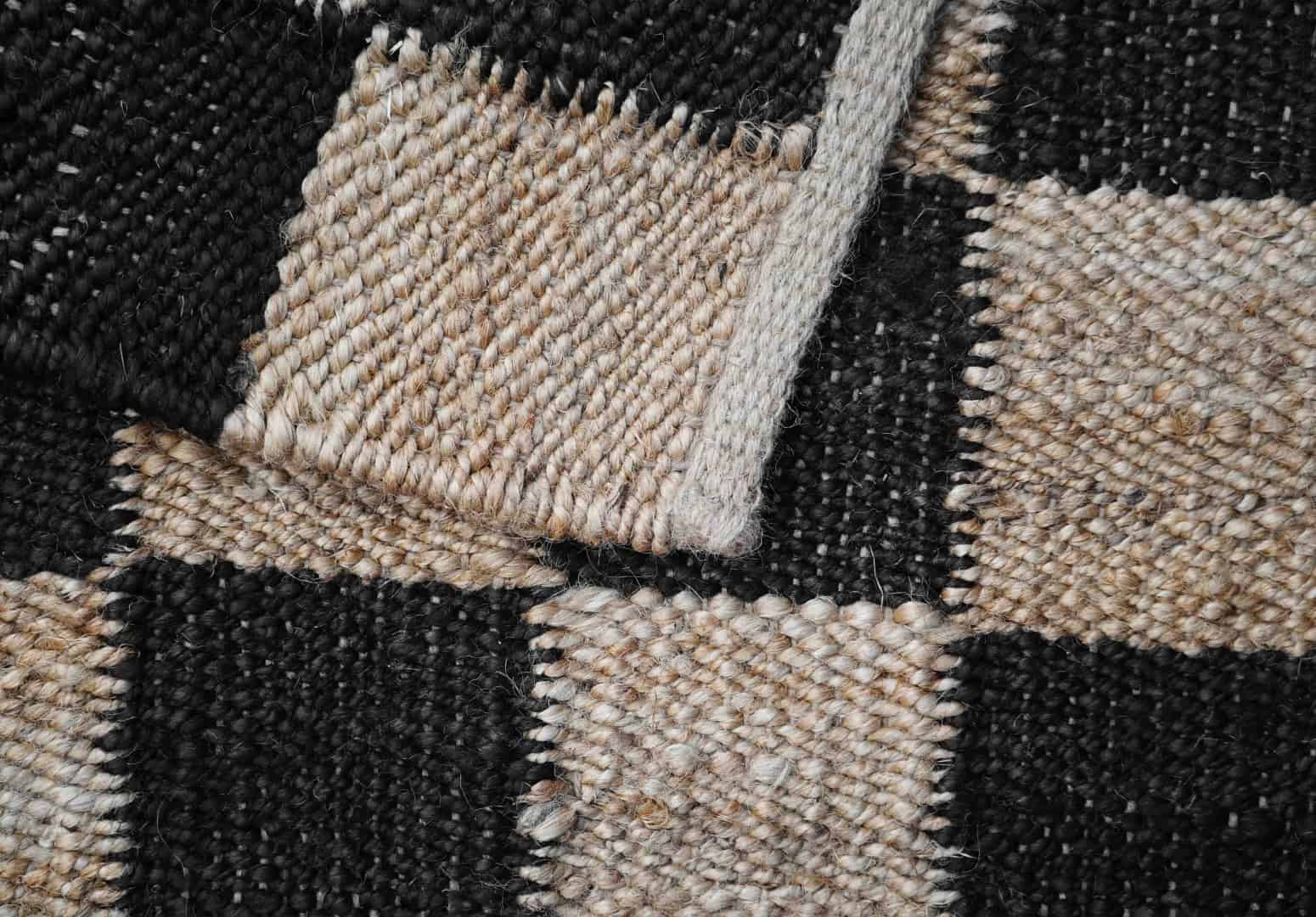Indian Handmade Black And Beige Boxes Design Handwoven Hemp Stair Runner Rug for Hallway Extremely Long Runner Rug Large Area Jute Dhurrie Rug Vintage Jute Rug  - Image 12