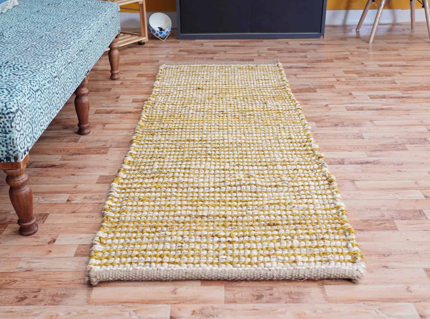 Handmade Hemp Runner Jute Rug White And Yellow Color Rug Vintage Large Area Rug Boho Decor Rug For Living Home Rug Floor Hemp Jute Rug Stair Decor Hemp Rug  - Image 2
