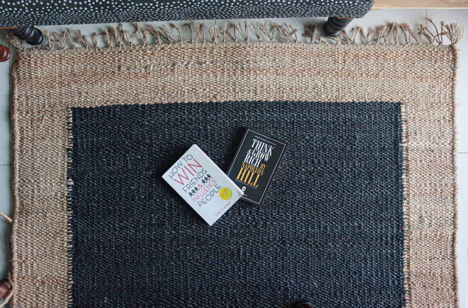 Black Rectangle Hemp Jute Rug Handwoven Large Area Rug Vintage Large Dhurrie Rug Natural Fringes Jute Rug Beige Border Jute Rug For Living Home Decorative Jute Rug   - Image 6