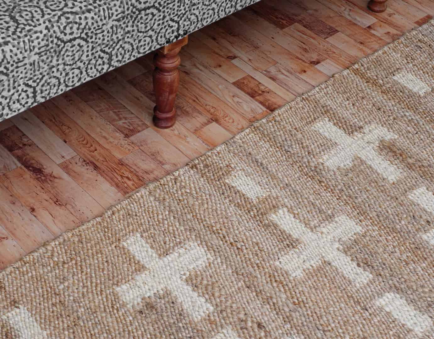 Hand Loomed Natural Jute Hemp Rug With White Plus Design Rug Handwoven Hemp Jute Rug for Eco-Friendly Home Decor Rug Table Hemp Runner Jute Rug Moroccan Rug  - Image 12