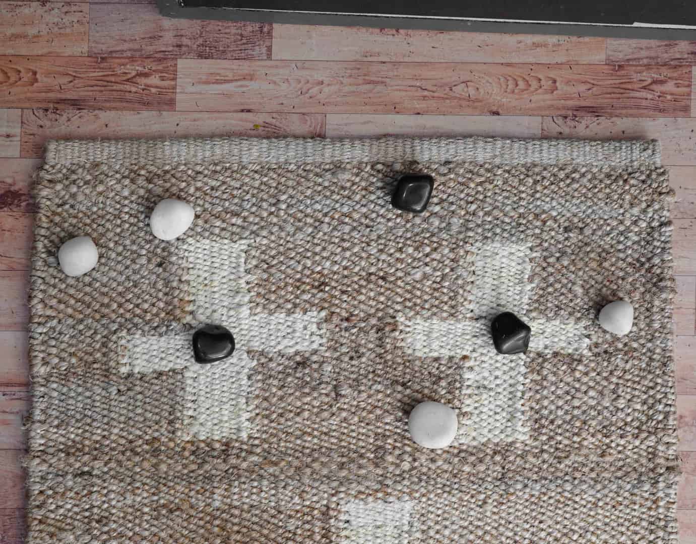 Hand Loomed Natural Jute Hemp Rug With White Plus Design Rug Handwoven Hemp Jute Rug for Eco-Friendly Home Decor Rug Table Hemp Runner Jute Rug Moroccan Rug  - Image 14