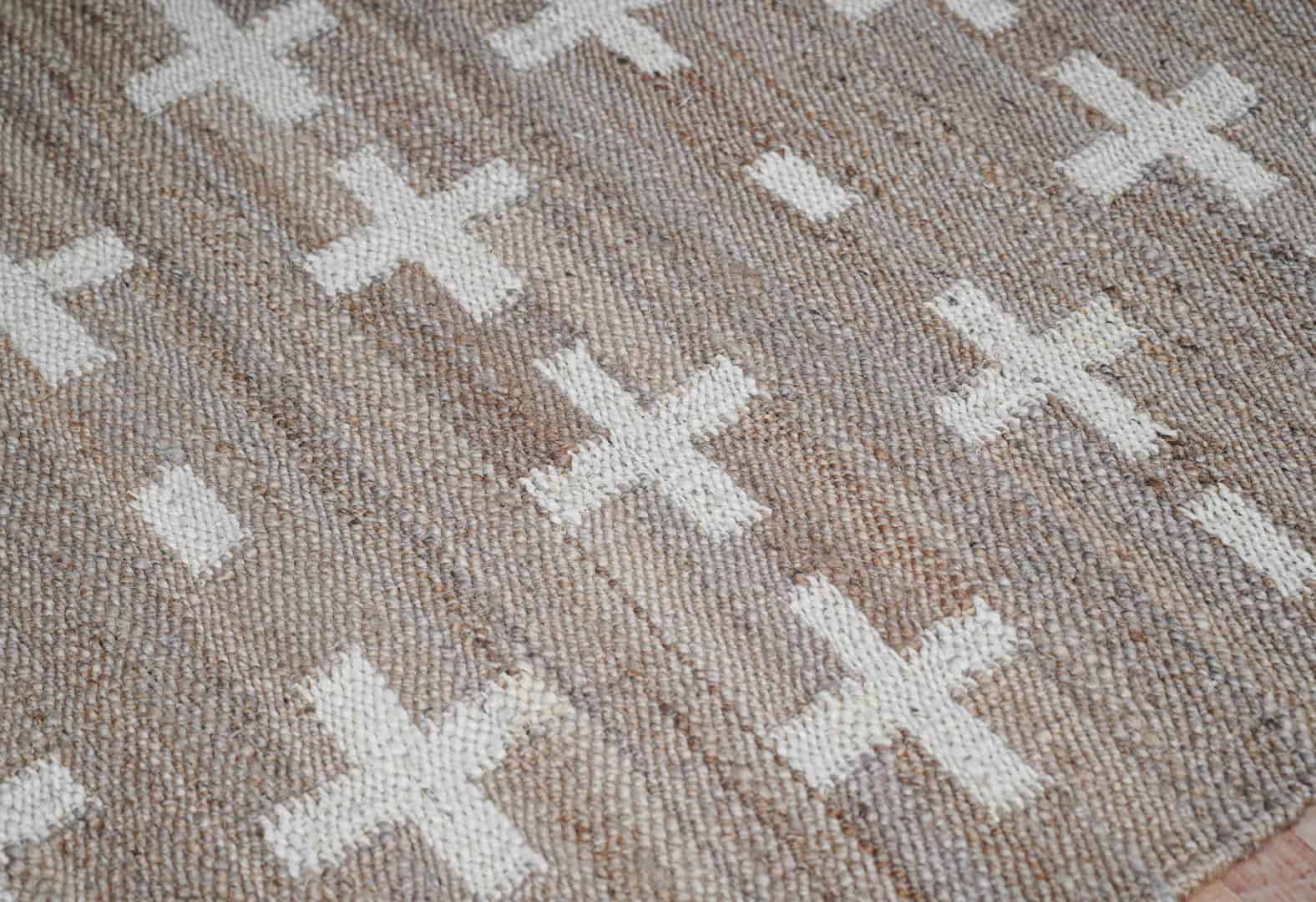 Hand Loomed Natural Jute Hemp Rug With White Plus Design Rug Handwoven Hemp Jute Rug for Eco-Friendly Home Decor Rug Table Hemp Runner Jute Rug Moroccan Rug  - Image 15