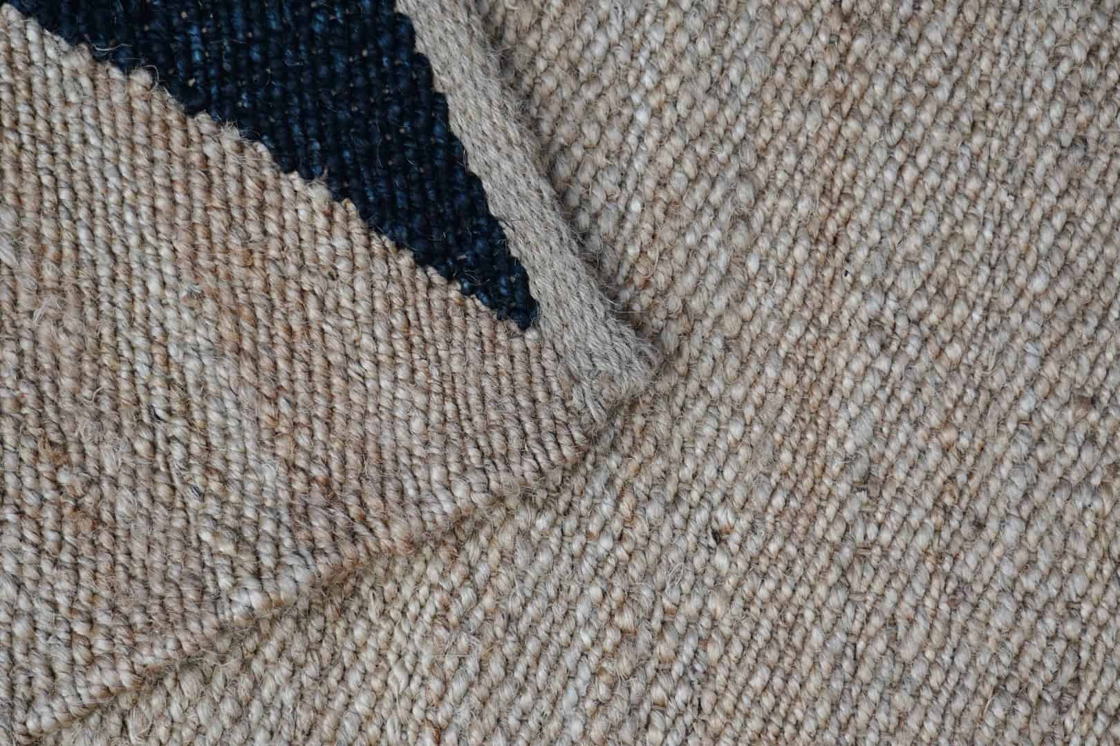 Natural Jute Hemp Rectangle Rug With Half Black Design Area Rug Vintage Decor Dhurrie Rug For Living Long Kitchen Decor Rug Bohemian Jute Rug Floor Rectangle Jute Rug - Image 5