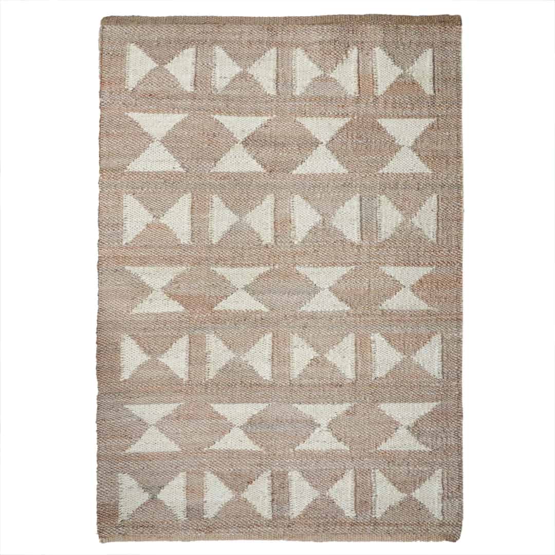 Natural Hemp Rectangle Doormat Runner Rug With White Design Hemp For Stair Decor Tufted Hemp Rug Moroccan Hemp Runner Rug Entryway Large Dhurrie Rug Traditional Jute Rug - Image 1