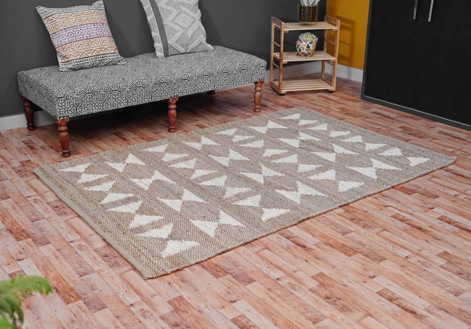 Natural Hemp Rectangle Doormat Runner Rug With White Design Hemp For Stair Decor Tufted Hemp Rug Moroccan Hemp Runner Rug Entryway Large Dhurrie Rug Traditional Jute Rug - Image 7