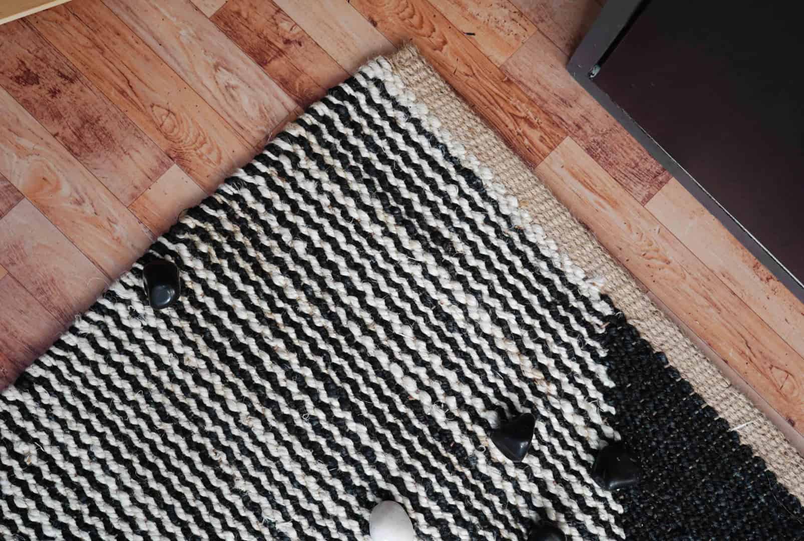 Hand Woven Black And White Hemp Jute Rug Rectangle Doormat Hemp Runner For Hallway Decor Hemp Runner Hemp Rug For Living Room Area Rug Vintage Large Decor Rug  - Image 11