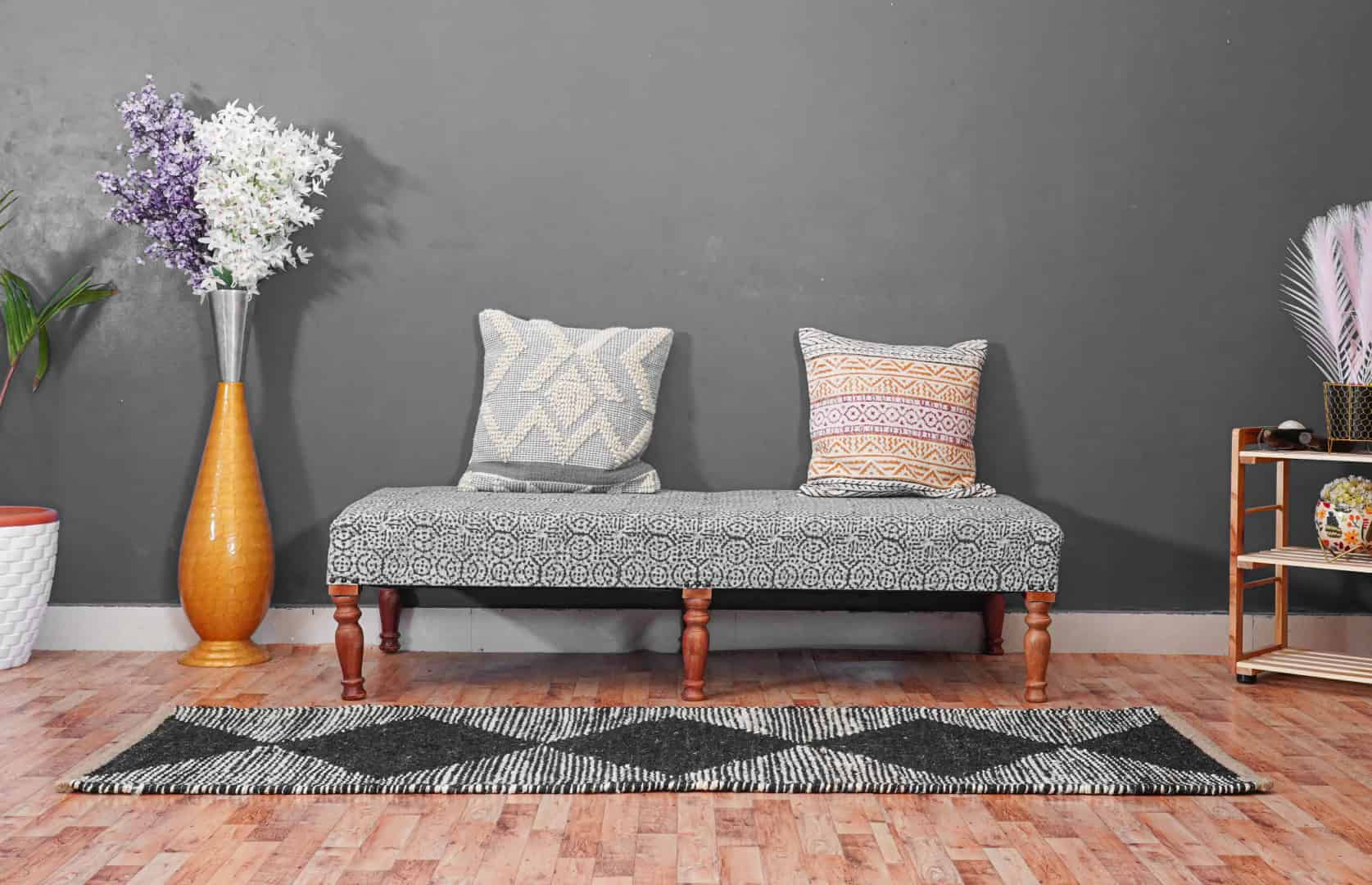 Hand Woven Black And White Hemp Jute Rug Rectangle Doormat Hemp Runner For Hallway Decor Hemp Runner Hemp Rug For Living Room Area Rug Vintage Large Decor Rug  - Image 3