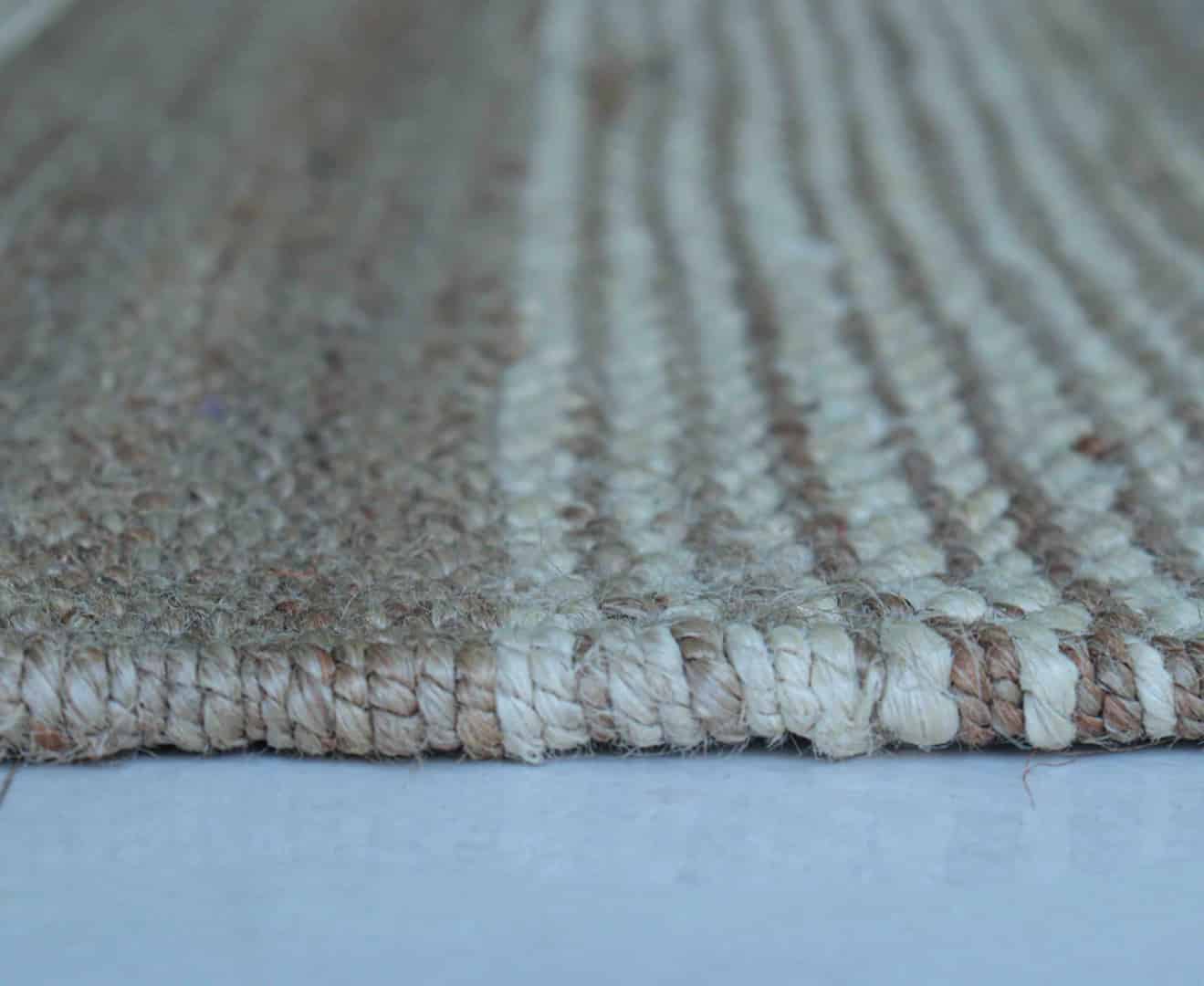 Indian Handwoven Hemp Large Area Decor Rug Natural Hemp With White Stiped Line Rug Fringes Jute Rug Vintage Decor Rug Living Room Rug Traditional Jute Rug  - Image 7