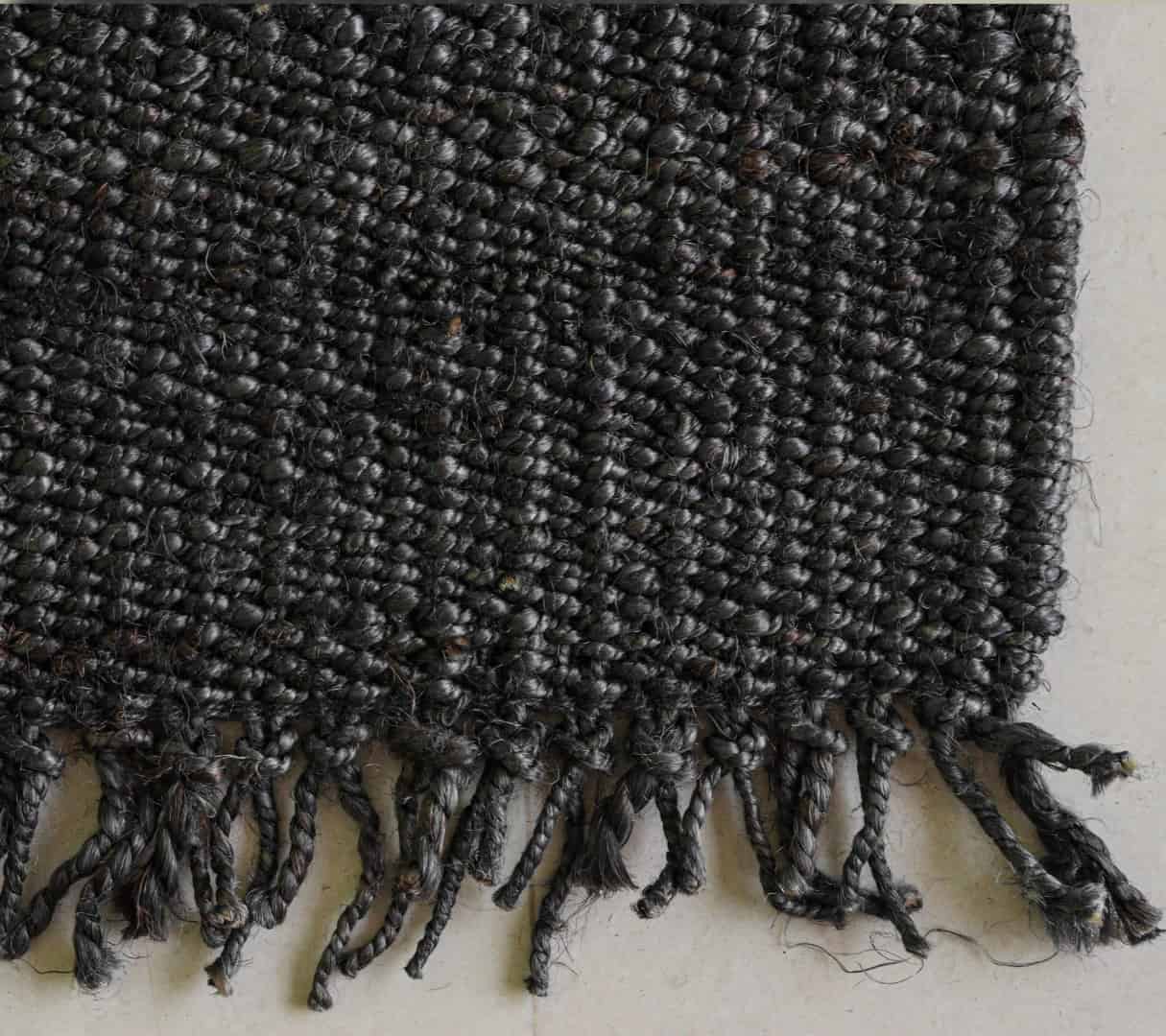 Hand Loom Black Color Hemp Jute Runner Rug Handmade Jute Rug Yoga Mat Throw Carpet Hand Loomed Decorative Rug Doormat Bed Side Runner Vintage Area Runner Jute Rug  - Image 7