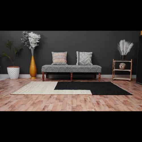 Handwoven Stair Hamp Rectangle Doormat Runner In Black And White Color Rug Runners For Hallway Extremely Long Runner Rug Hobo Decor Rug Vintage Large Rug Living Room Carpet Rug  - Image 7