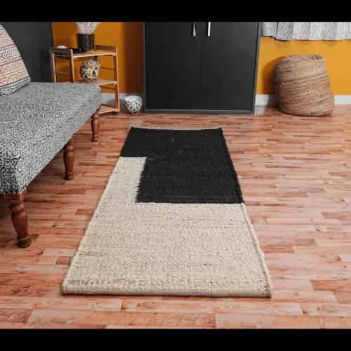 Handwoven Stair Hamp Rectangle Doormat Runner In Black And White Color Rug Runners For Hallway Extremely Long Runner Rug Hobo Decor Rug Vintage Large Rug Living Room Carpet Rug  - Image 1