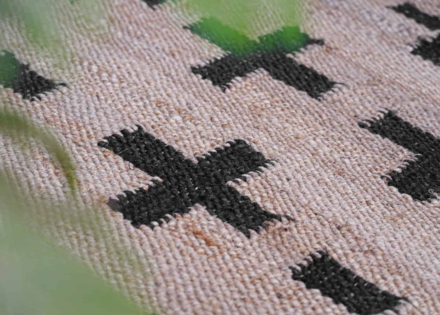 Natural Jute Hemp Rectangle Rug With Black Plus Design Jute Hemp Rectangle Hemp For Stair Decor Tufted Hemp Rug Moroccan Hemp Rug Living Hallway Decorative Hemp Jute Rug  - Image 7