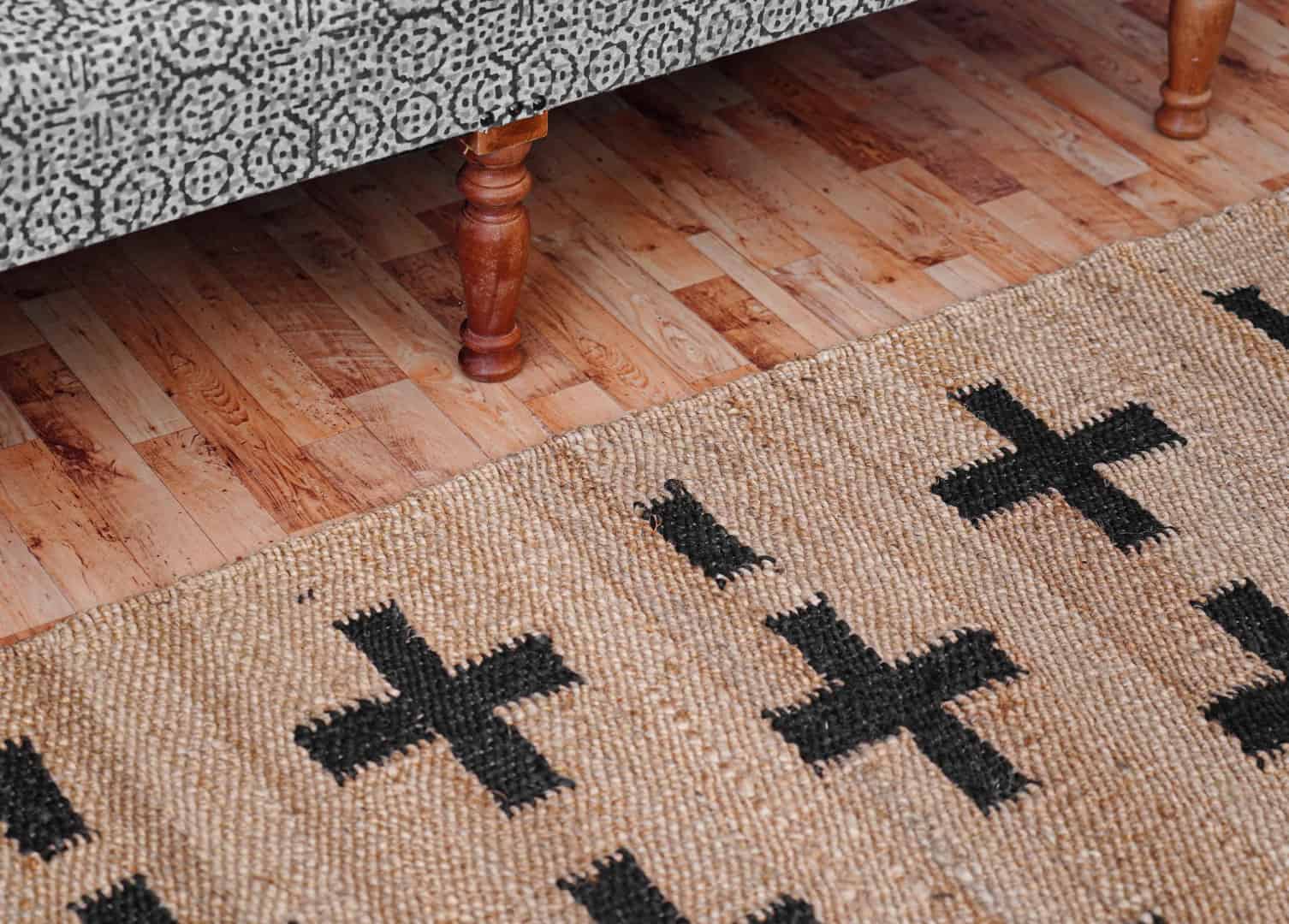 Indian Handmade natural Hemp Runner Jute Rug With Black Plus Design Jute Rug Vintage Large Dhurrie Rug Living Home Decorative Jute Rug Floor Jute Area Rug Hemp Runner Rug  - Image 6