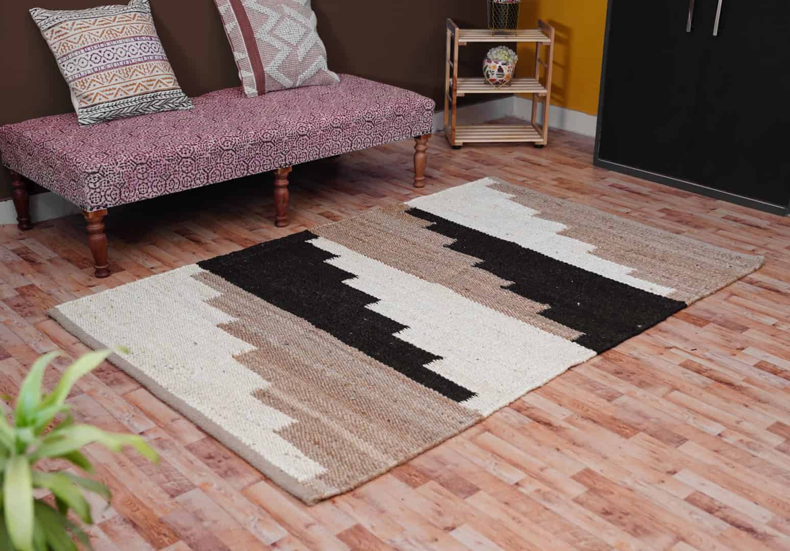 Handmade Hemp Jute Rectangle Jute Rug Colorful Large Dhurrie Rug Vintage Hemp Dhurrie Rug Sofa Decorative Rug For Living Guestroom Rug Floor Jute Hemp Rug Yoga Mat Hemp Rug  - Image 3