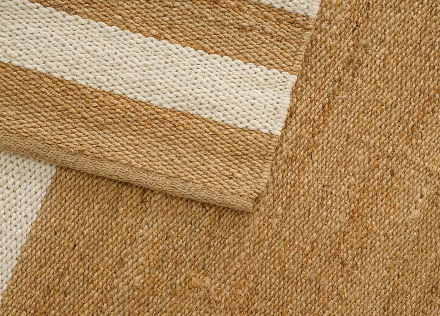Inadian Handmade Natural Hemp Jute Rug With White Stripes Line Decor Rug Vintage Large Jute Rug Decorative Hemp Jute Rug Traditional Rug Custom Size hemp Rug For Living Room  - Image 6