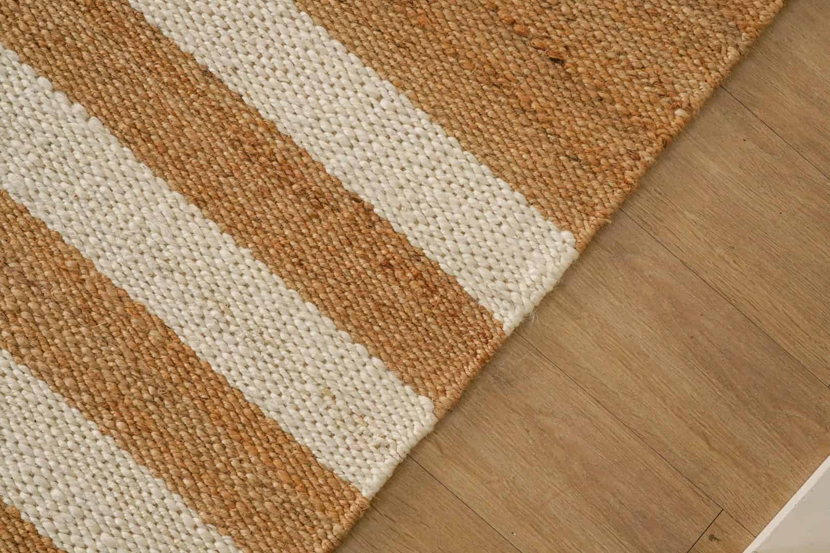 Inadian Handmade Natural Hemp Jute Rug With White Stripes Line Decor Rug Vintage Large Jute Rug Decorative Hemp Jute Rug Traditional Rug Custom Size hemp Rug For Living Room  - Image 7