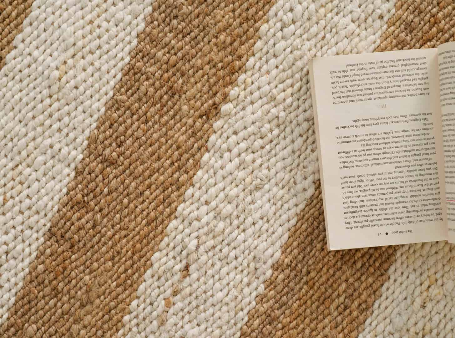 Handwoven White Hemp Jute Rug With Beige Stripes Line Rug Vintage Jute Area Rug For Living Home Decor Rug Vintage Area Rug Entryway Jute Dhurrie Rug Kitchen Decor Area Rug - Image 9