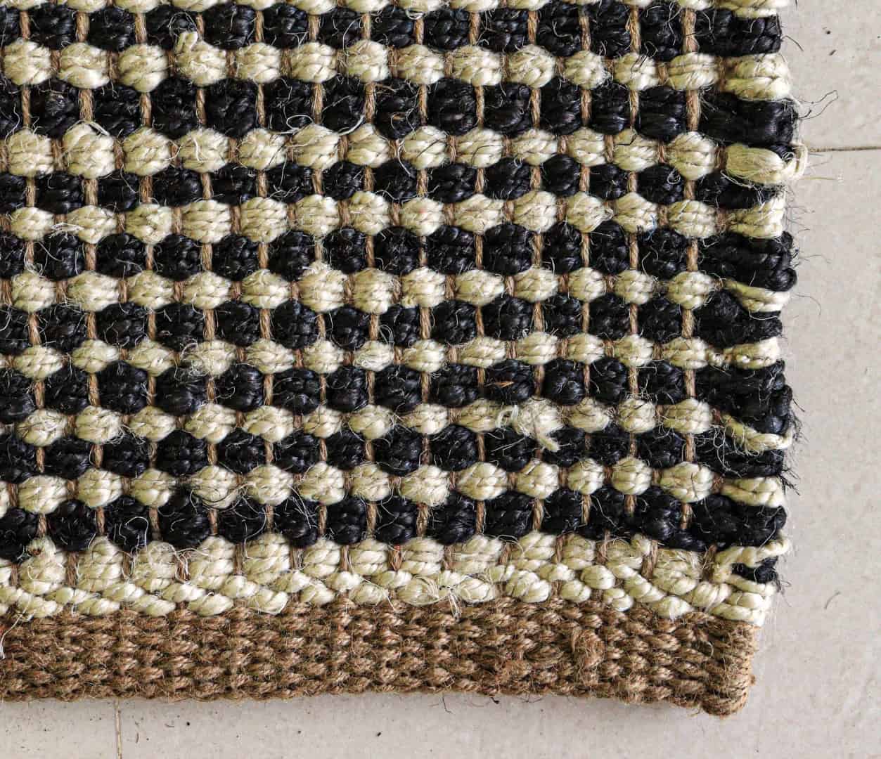 Handwoven White And Black Hemp Jute Runner Rug Vintage Jute Area Rug For Living Home Decor Rug Large Area Hemp Runner Rug Entryway Jute Dhurrie Rug Decorative Area Rug - Image 5