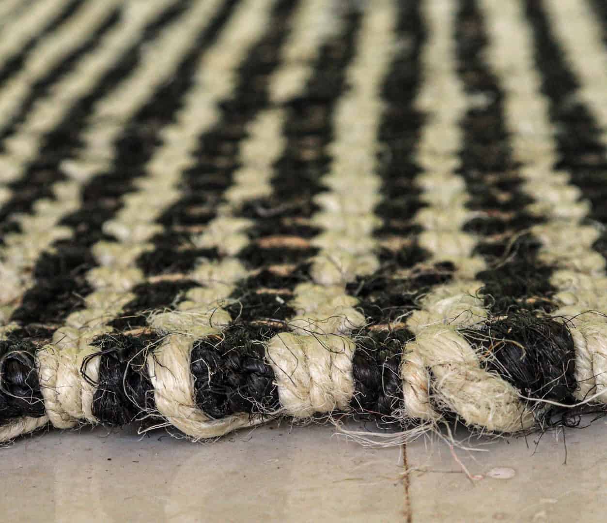 Handwoven White And Black Hemp Jute Runner Rug Vintage Jute Area Rug For Living Home Decor Rug Large Area Hemp Runner Rug Entryway Jute Dhurrie Rug Decorative Area Rug - Image 6