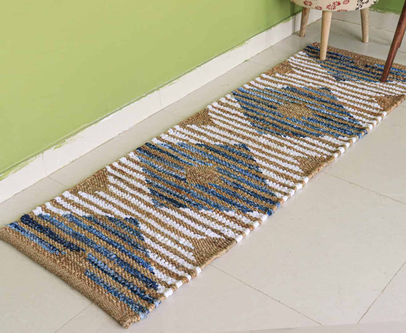 Hand Weaving Multicolor With Diamond Design Decorating Runner Interier Style making Runner Lagre Area Runner Rug Vintage Hemp Jute Rug For Living Room Decor Rug - Image 3