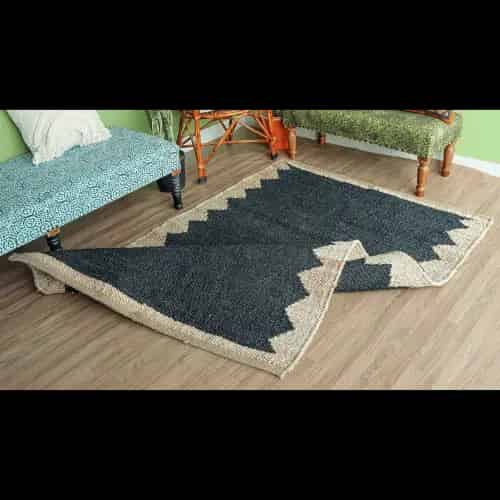 Vintage Hemp Jute Rug For Living Room Decor Rug Hand Weaving Black Color With Rectangle Shape Decorating Runner Interier Style making Runner Lagre Area Runner Rug  - Image 3