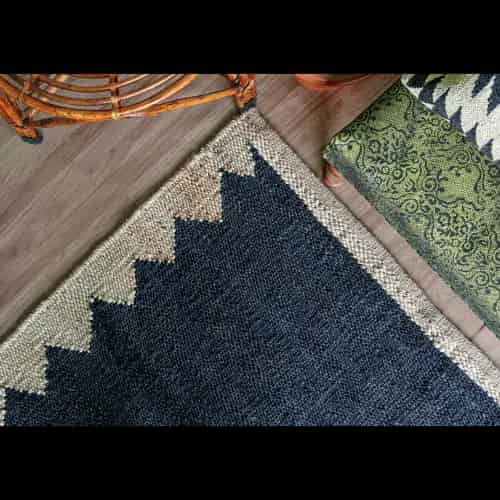 Vintage Hemp Jute Rug For Living Room Decor Rug Hand Weaving Black Color With Rectangle Shape Decorating Runner Interier Style making Runner Lagre Area Runner Rug  - Image 4