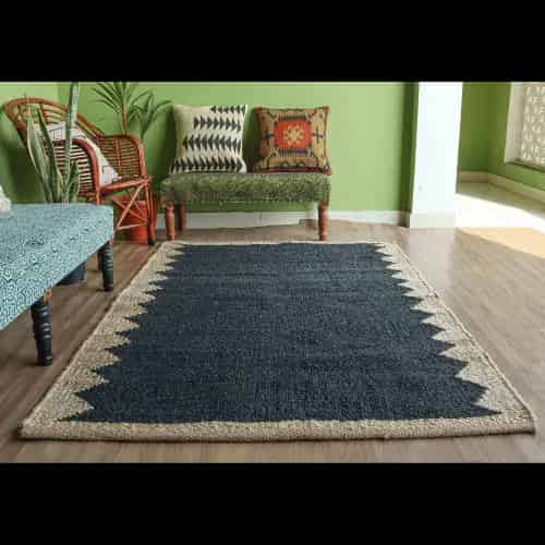 Vintage Hemp Jute Rug For Living Room Decor Rug Hand Weaving Black Color With Rectangle Shape Decorating Runner Interier Style making Runner Lagre Area Runner Rug  - Image 6