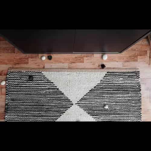 Hand Weaving White And Black Color Rectangle Doormat Runner Lagre Area Rug Vintage Hemp Jute Rug For Living Room Decor Rug Decorating Runner Interier Style making Hallway  - Image 12