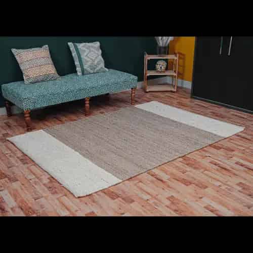 Room Decorating Rectangle Rug Hand Crafted Beige And Offwhite Color Lagre Area Rug Vintage Hemp Jute Rug For Living Room Home Decor Rug  - Image 1