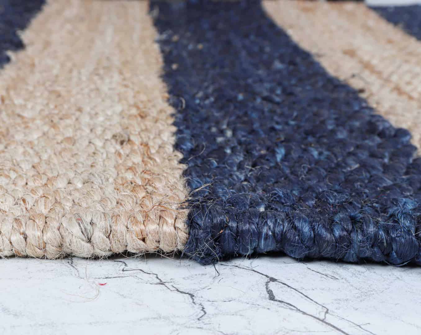 Room Decorating Runner Rug Hand Crafted Beige And Navy Blue Color Lagre Area Runner Rug Vintage Hemp Jute Rug For Living Room Home Decor Rug  - Image 3