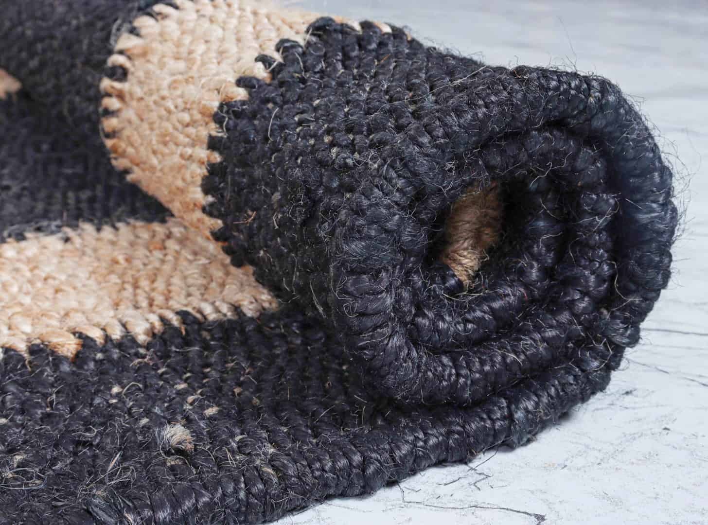 Vintage Hemp Jute Runner Rug Hand Crafted Beige And Black Color Lagre Area Runner Rug For Living Room Home Decor Rug - Image 7