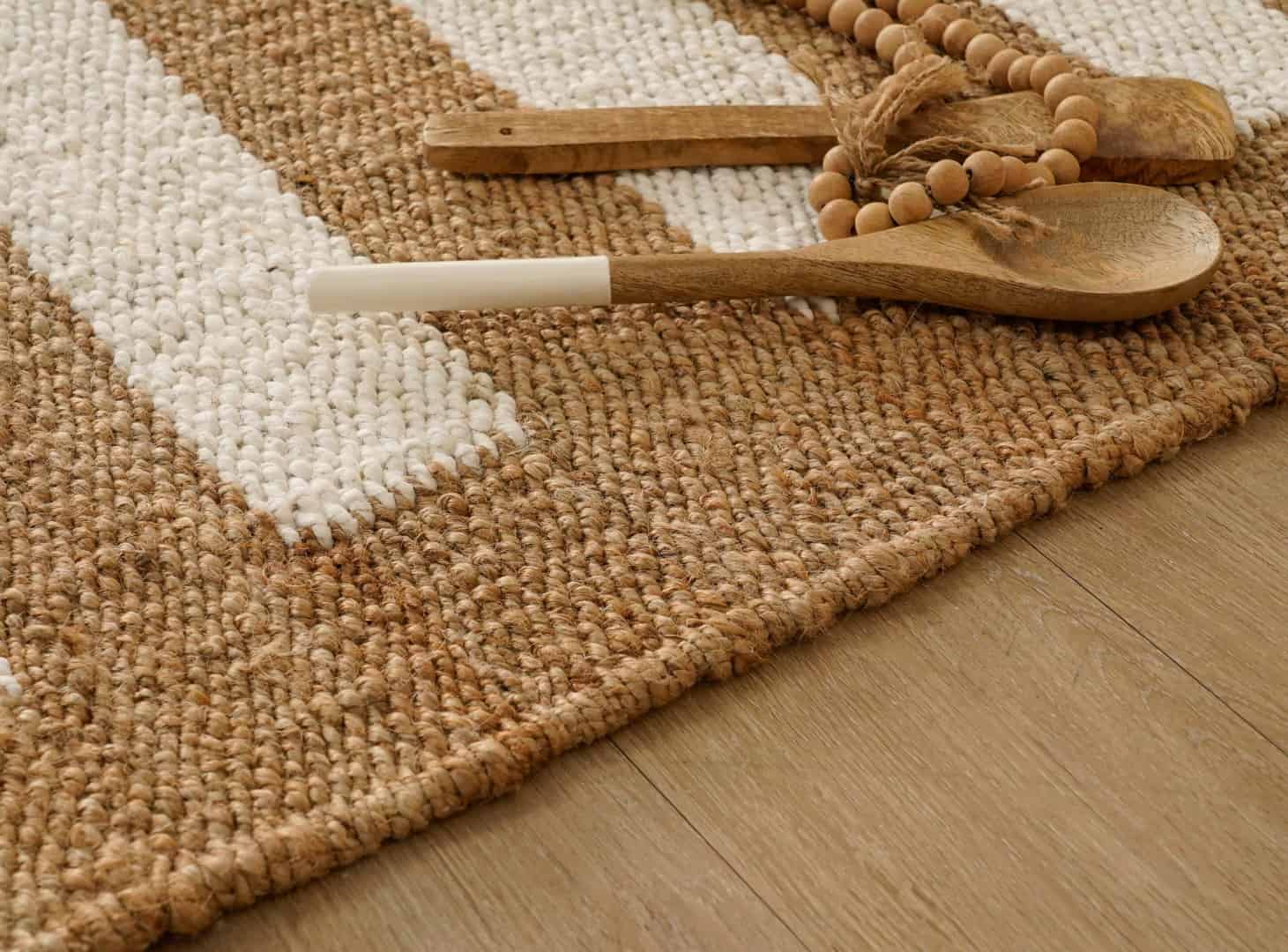 Handwoven Hemp Rectangle Jute Rug Natural Jute Rug With White Stripes Line Decor Rug For Living Room And Kitchen Decor Rug Vintage Jute Bohemian Rug Large Area Rug  - Image 3