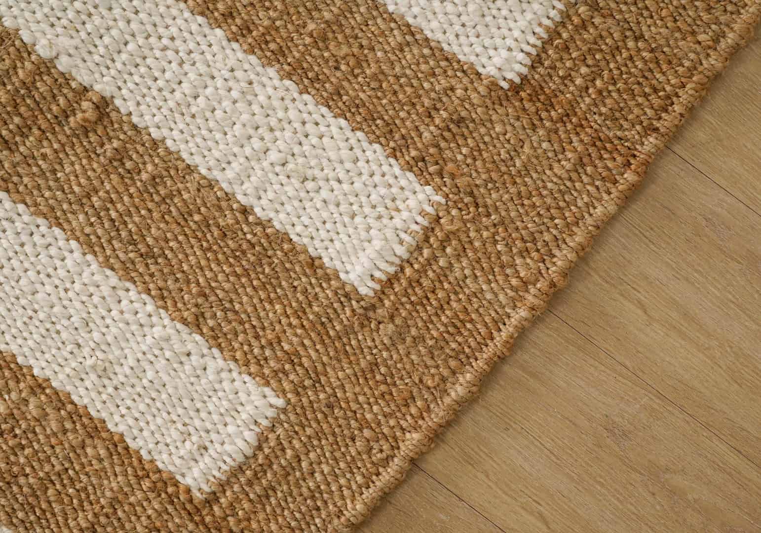 Handwoven Hemp Rectangle Jute Rug Natural Jute Rug With White Stripes Line Decor Rug For Living Room And Kitchen Decor Rug Vintage Jute Bohemian Rug Large Area Rug  - Image 5