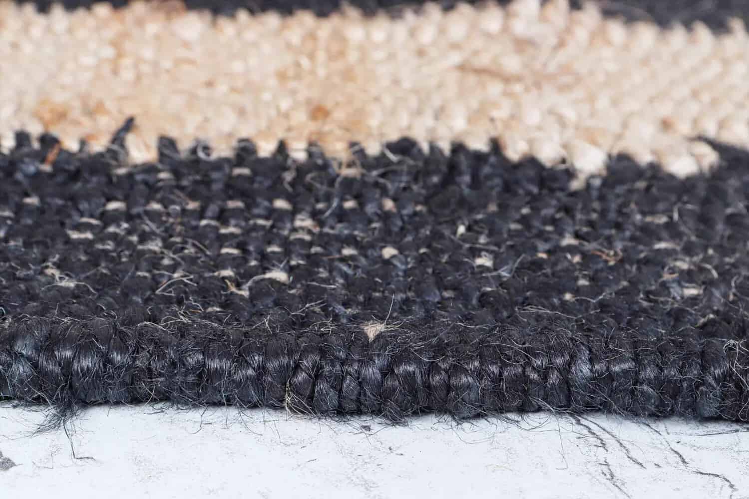 Vintage Hand Crafted Black With Beige Border Hemp Jute Runner Rug Home Decorative Rug for Living Room and Kichan Decor Large Area Jute Rug Bohemian Jute Dhurrie  - Image 4