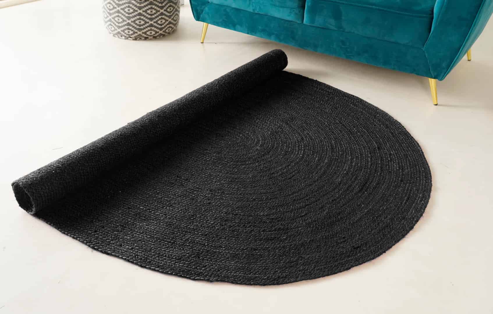 Indian Hand Braided Every Color Solid Oval Jute Rug - Image 4