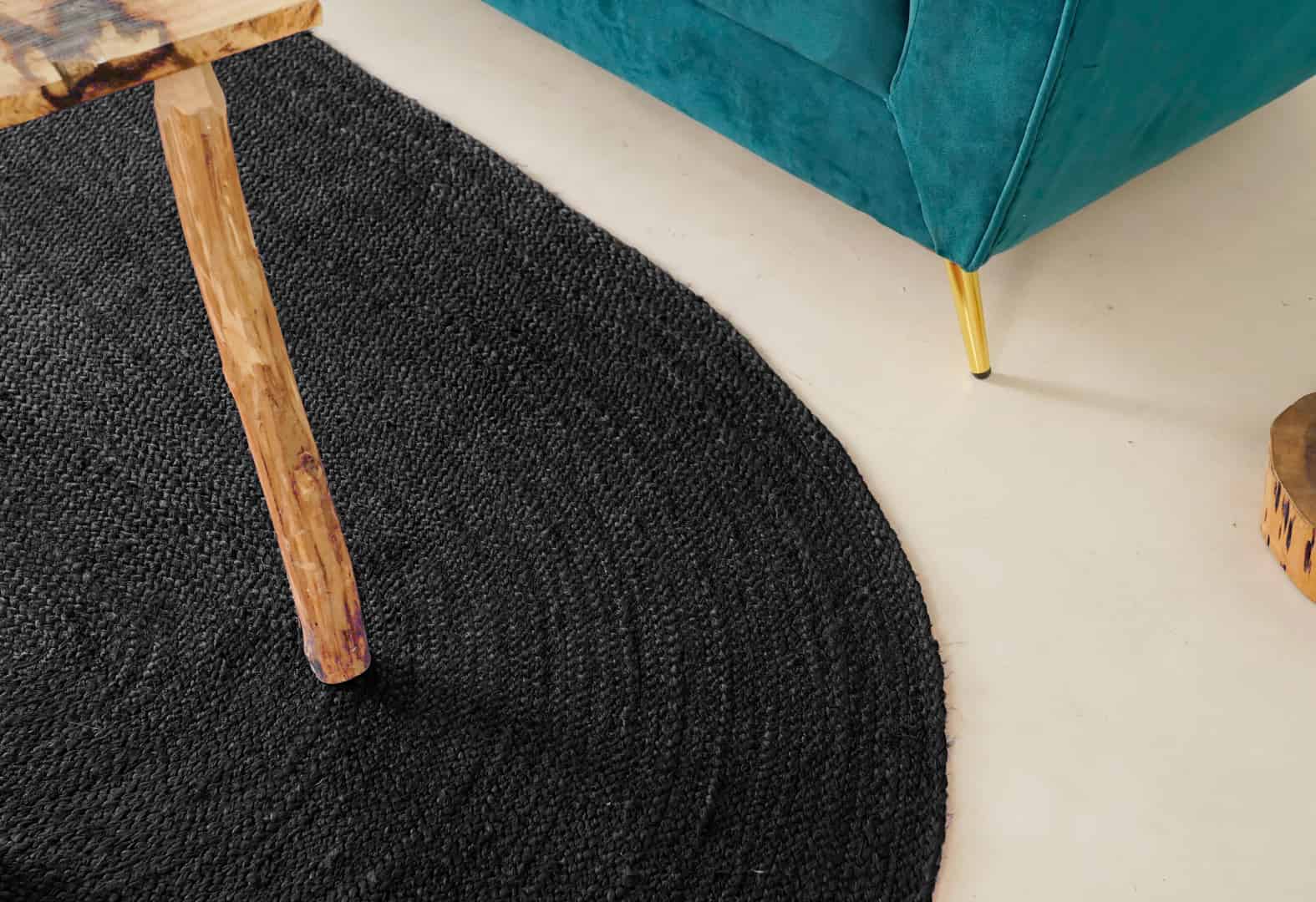 Indian Hand Braided Every Color Solid Oval Jute Rug - Image 6