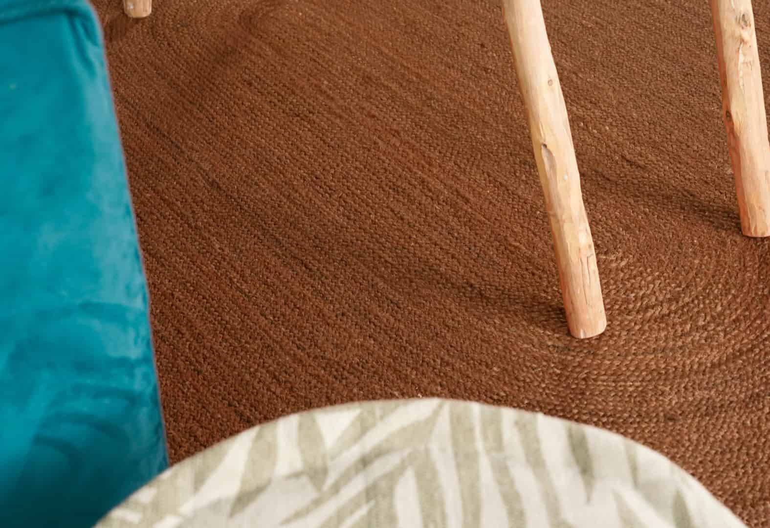 Indian Handmade Braided Oval Jute Rug Solid Brown Color Rug   - Image 6