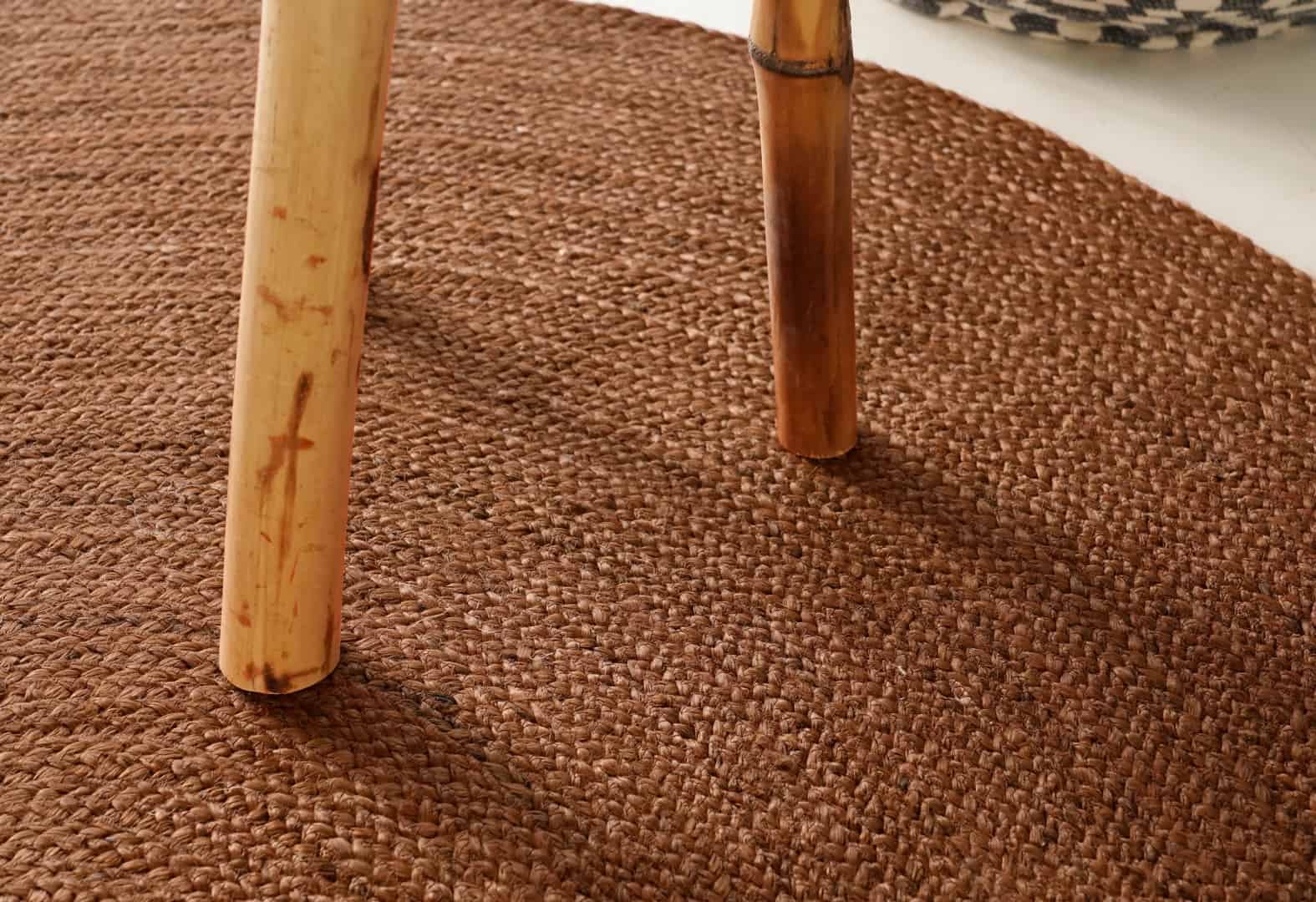 Indian Handmade Braided Oval Jute Rug Solid Brown Color Rug   - Image 7