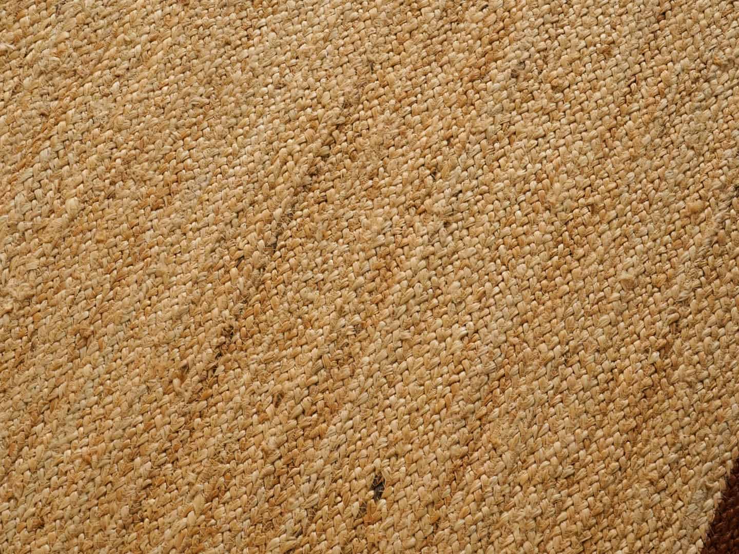 Indian Hand Braided Rectangle Jute Rug Beige With Brown Border - Image 8
