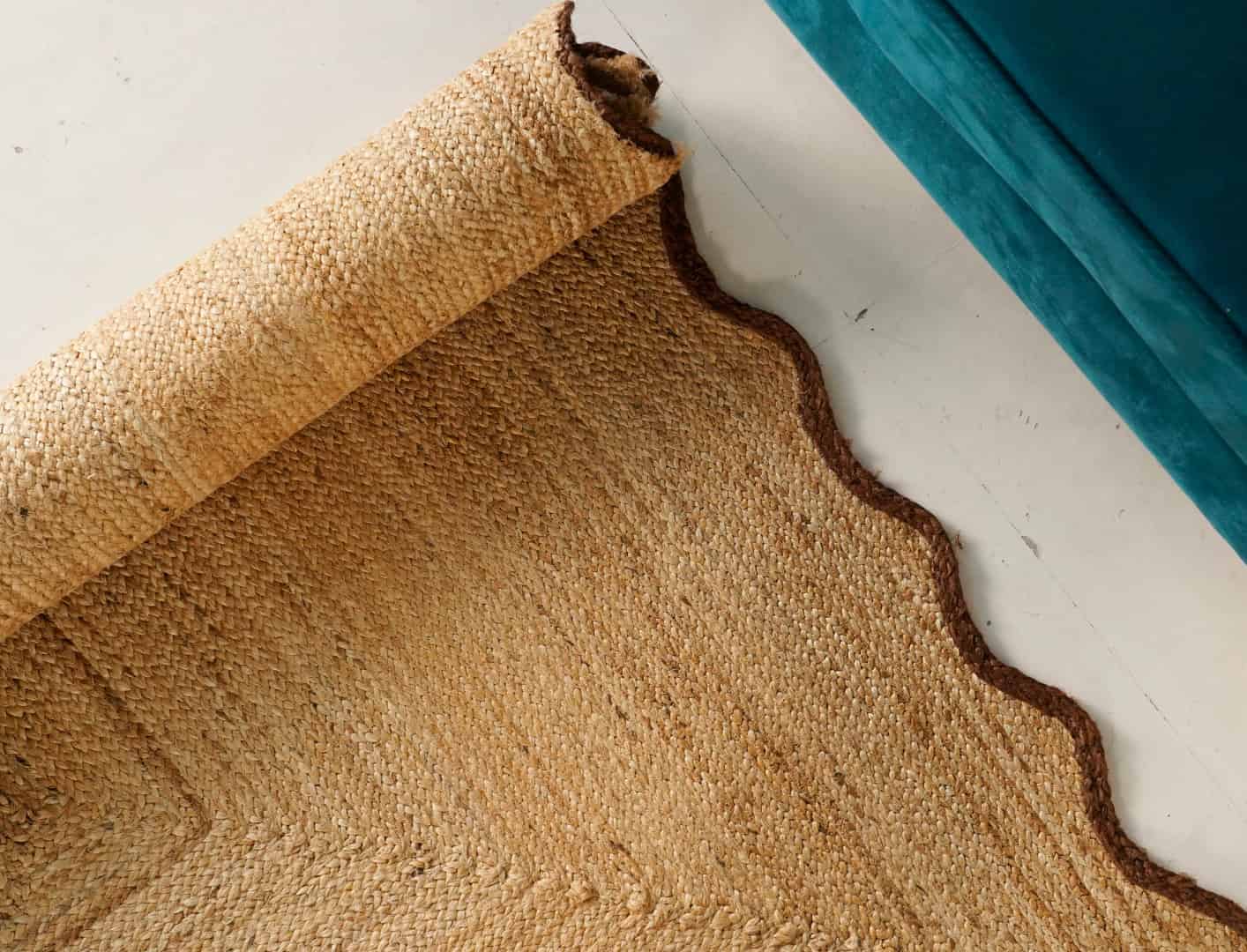 Hand Braided Natural Rectangle Jute Rug With Brown Color Border Natural Fiber Rug  - Image 7